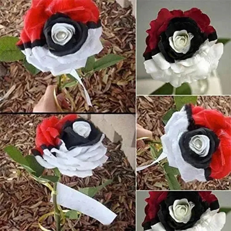 Pokémon rose - Rare red white black rose - Image 3